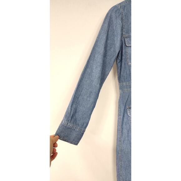 Madewell Chambray Blue Shirt Dress Size 2 - Picture 7 of 16